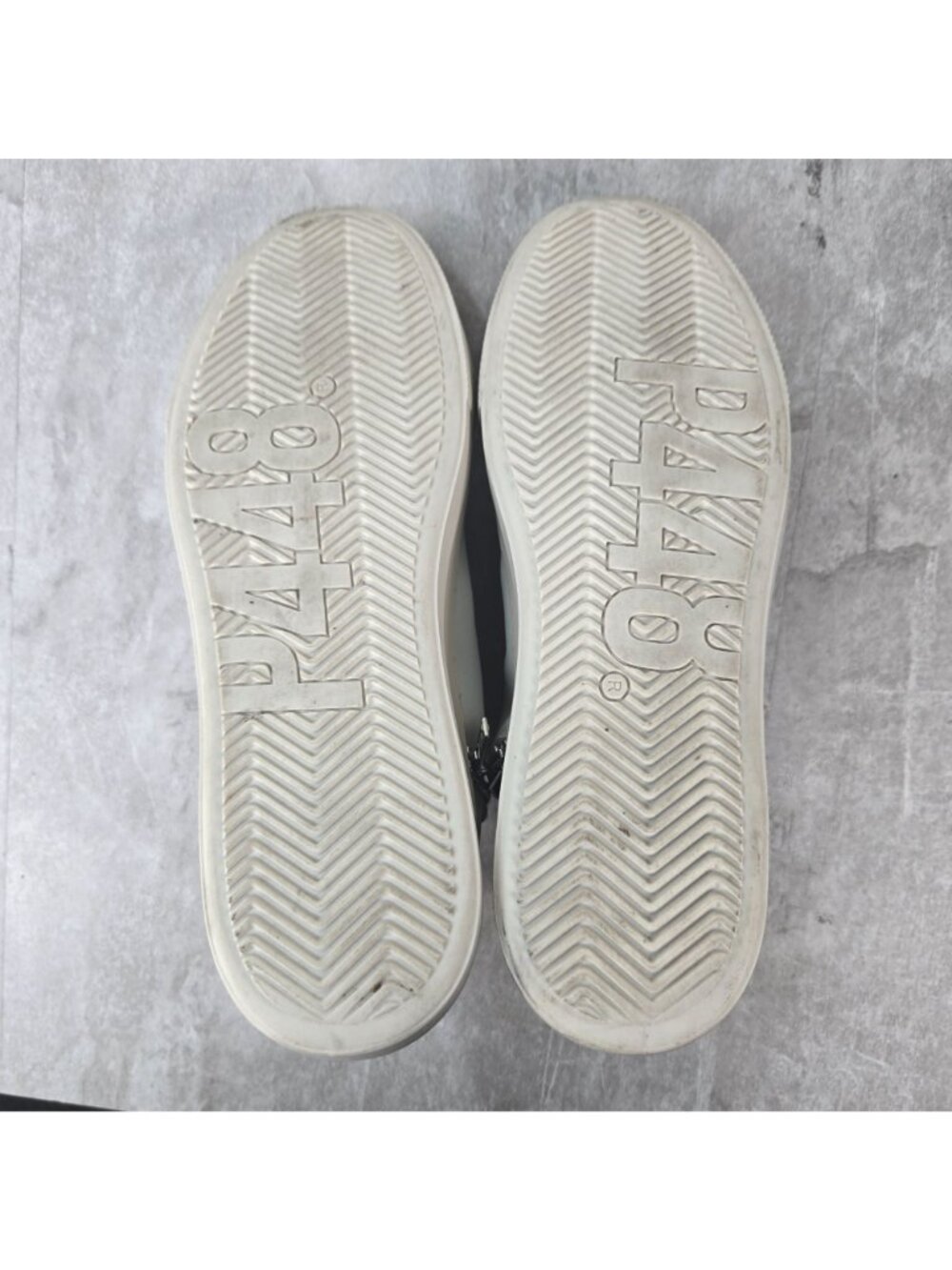 P448‎ Sporty Lace Up Sneaker White Leather Athletic Streetwear Zip Skater Shoes - Picture 8 of 15